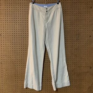 Audra Lizwear Beige Wide Leg Linen Blend Pants Lagenlook Mature Sailor Low Rise